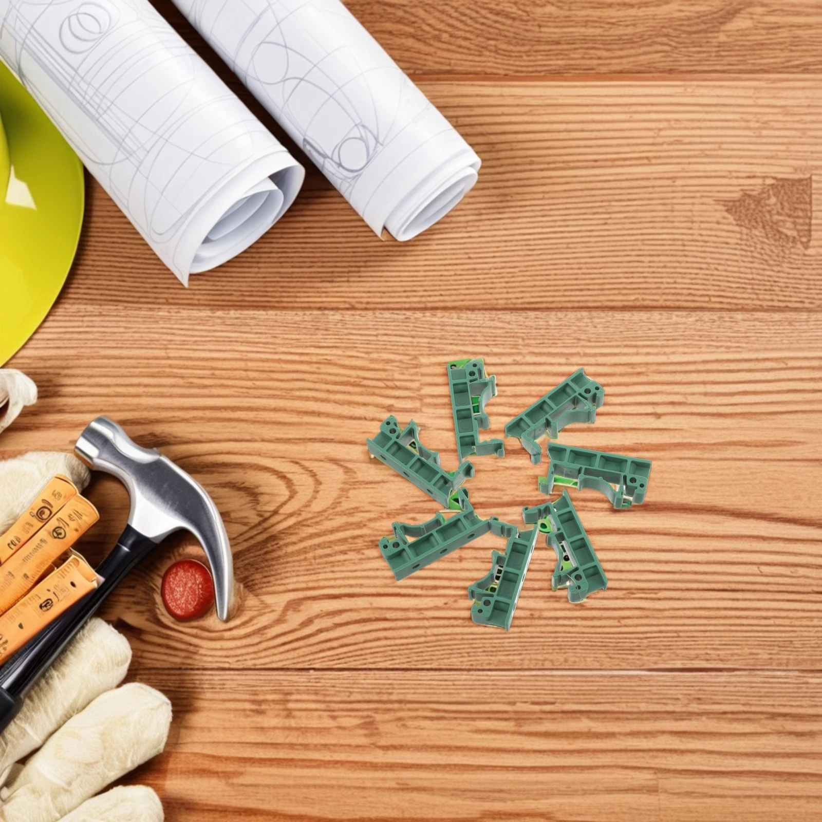 

20pcs Din Rail Fasten Clip Plastic Guide Mounting Clips For Cabinet Furniture Industrial Rail Bracket End Clamp Hardware Corner