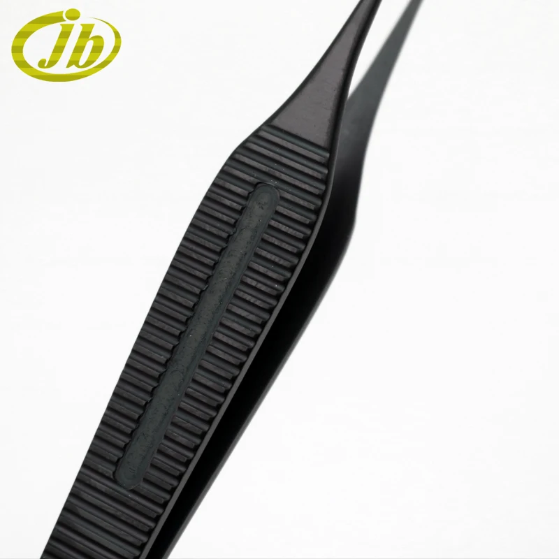 Edison forceps surgical operating instrument 12cm black 0.4/0.6mm straight toothed plastic tweezers ouble eyelid tool