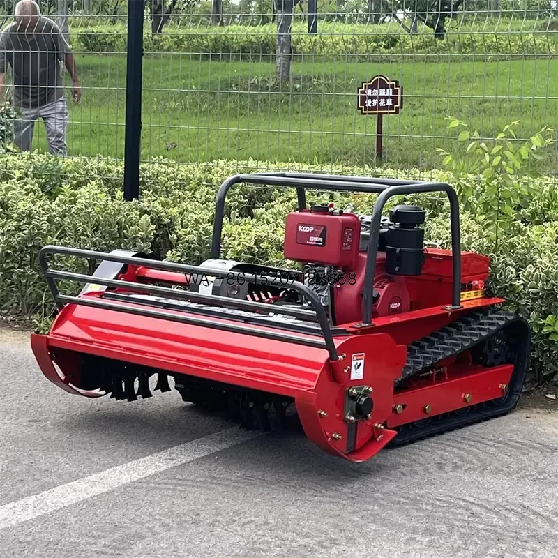 Wmwmnu for Remote Control Industrial 420cc Engine Crawler Zero Turn Lawn Mower 800-1200mm Cutting Width for Garden