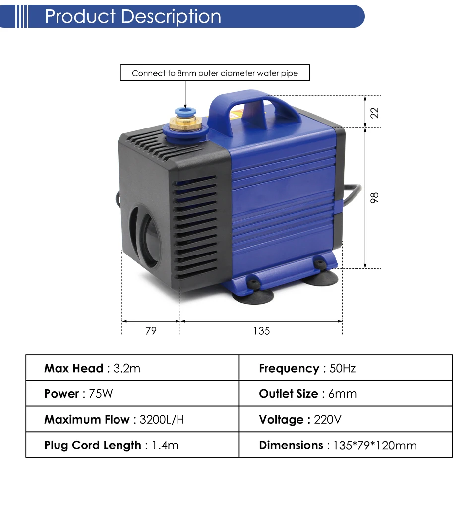 G-Penny 1,5 kW ER16 CNC-Spindelmotor, 80 mm, 110 V/220 V, Metallbearbeitungsspindel, VFD-Frequenzumrichter, Halterung, Wasserpumpe – Detail 16