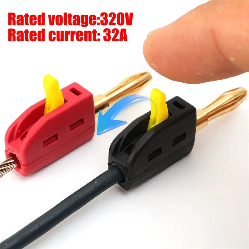 DIGIT-Solder-Free 10Pcs 4Mm Banana Plug Quick Wire Connectors 32A With Direct Insertion Design