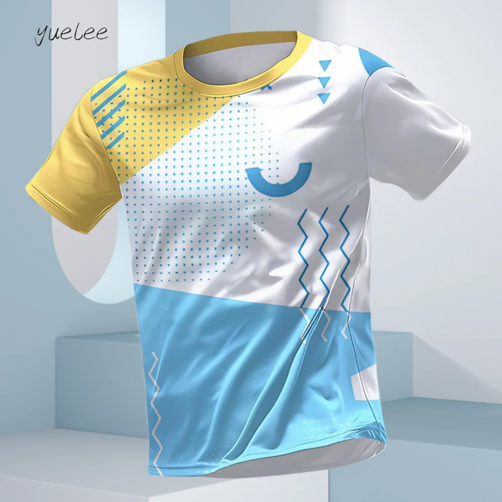 

Летняя мужская футболка, дышащая футболка для бега, фитнеса, спорта, мужская футболка с коротким рукавом, повседневная футболка большого размера с круглым вырезом, повседневные мужские топы