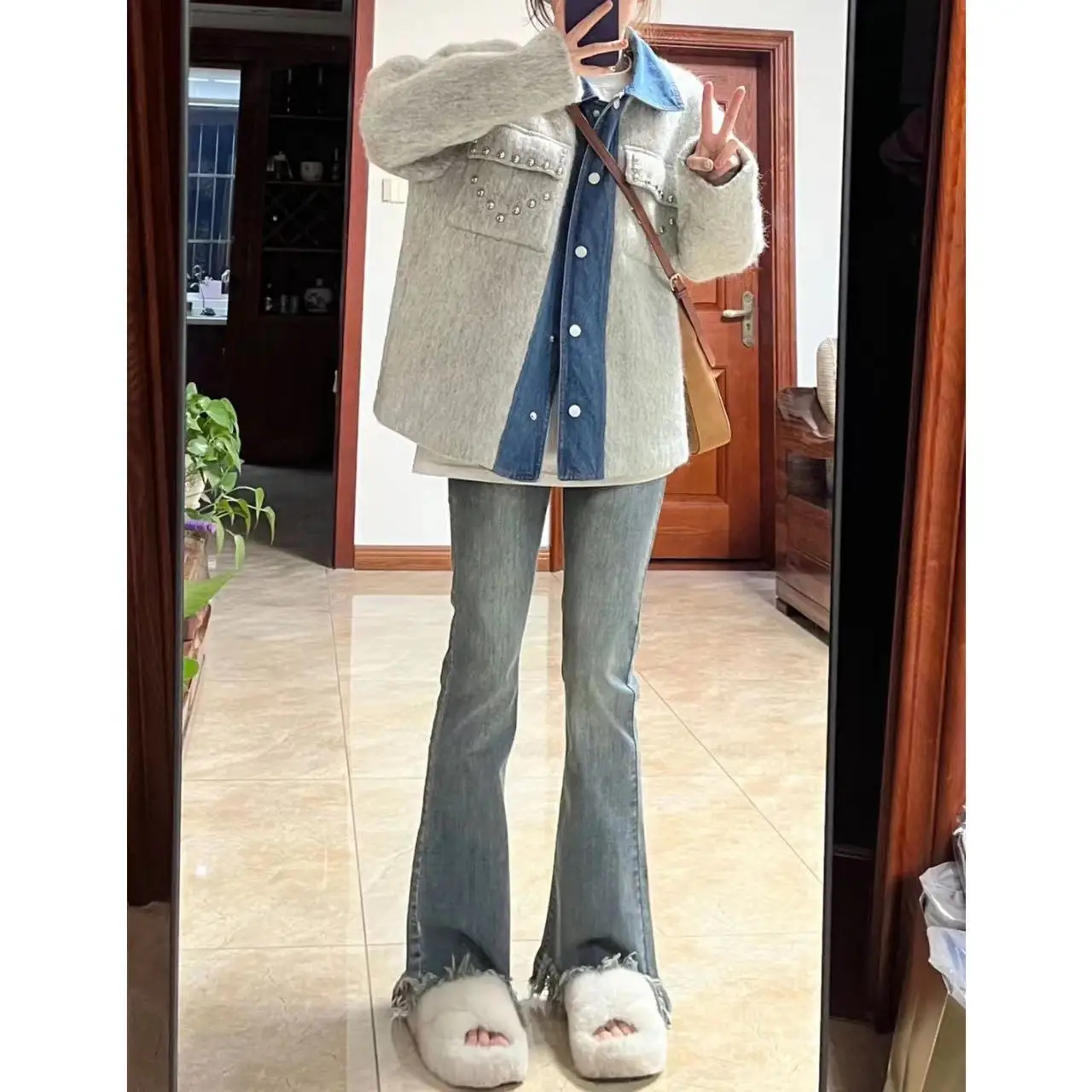 

Серые джинсы для женщин Y2K Украшения Мешковатая уличная одежда Винтажная мода Oversize Широкий крой Свободный крой Черный готический корейский стиль