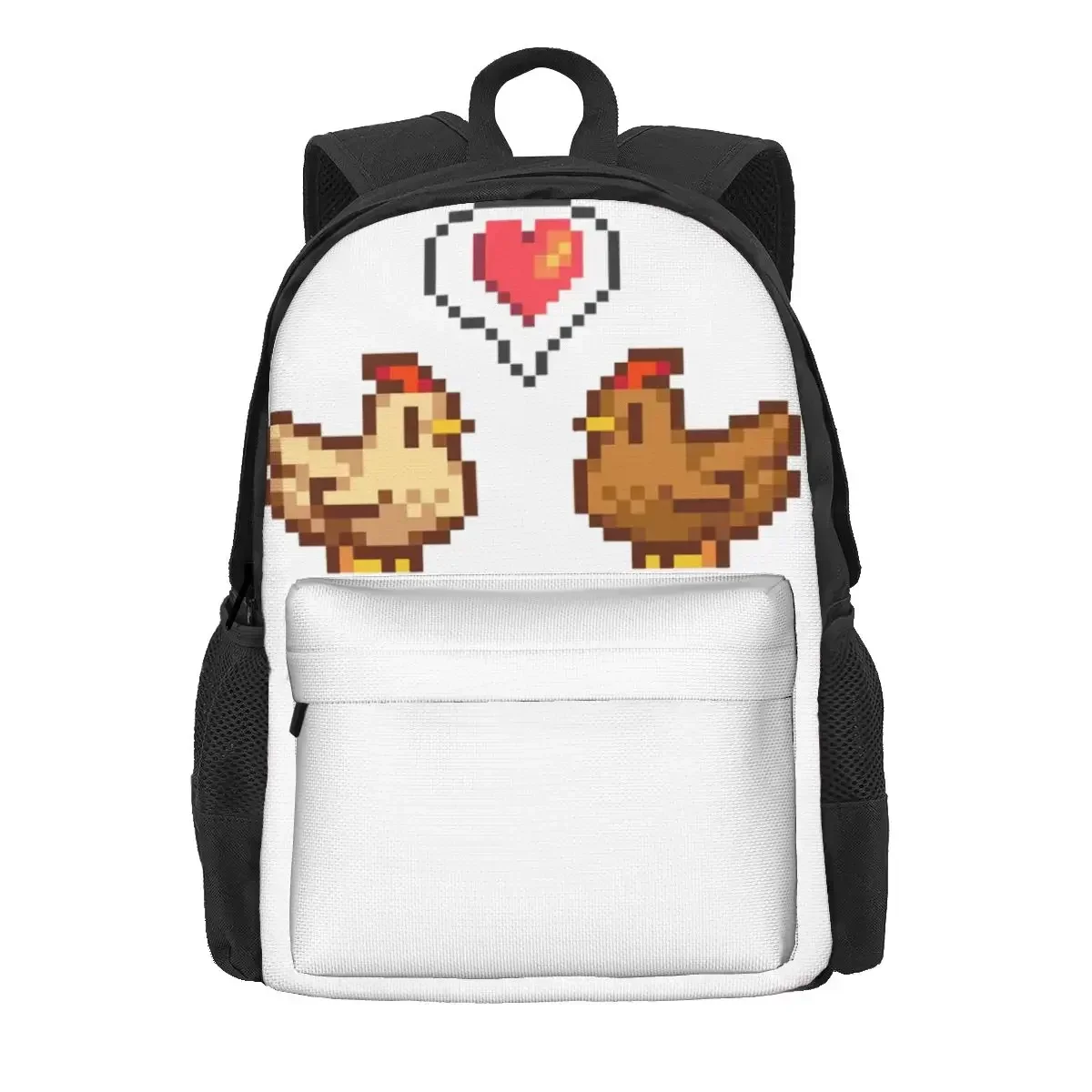 Stardew Valley Chicken Love 배낭 소년 소녀 Bookbag 어린이 학교 가방 만화 어린이 배낭 노트북 배낭 숄더 백