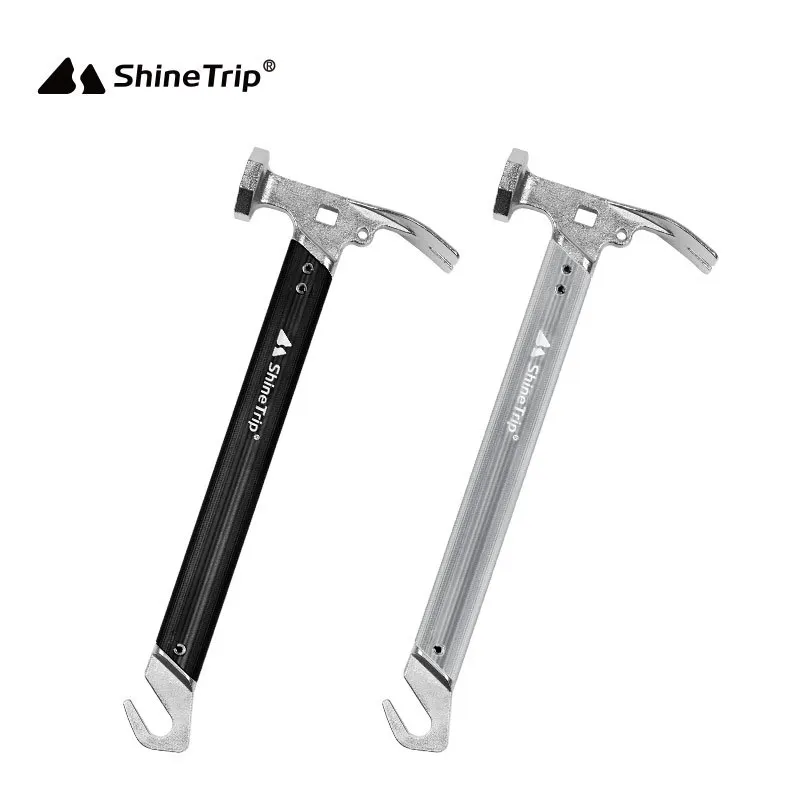 Shine Trip Outdoor Tent Nail Hammer, Stainless Steel Hammer, Portable Nail Puller, Survival Equipment, Camping Hammer