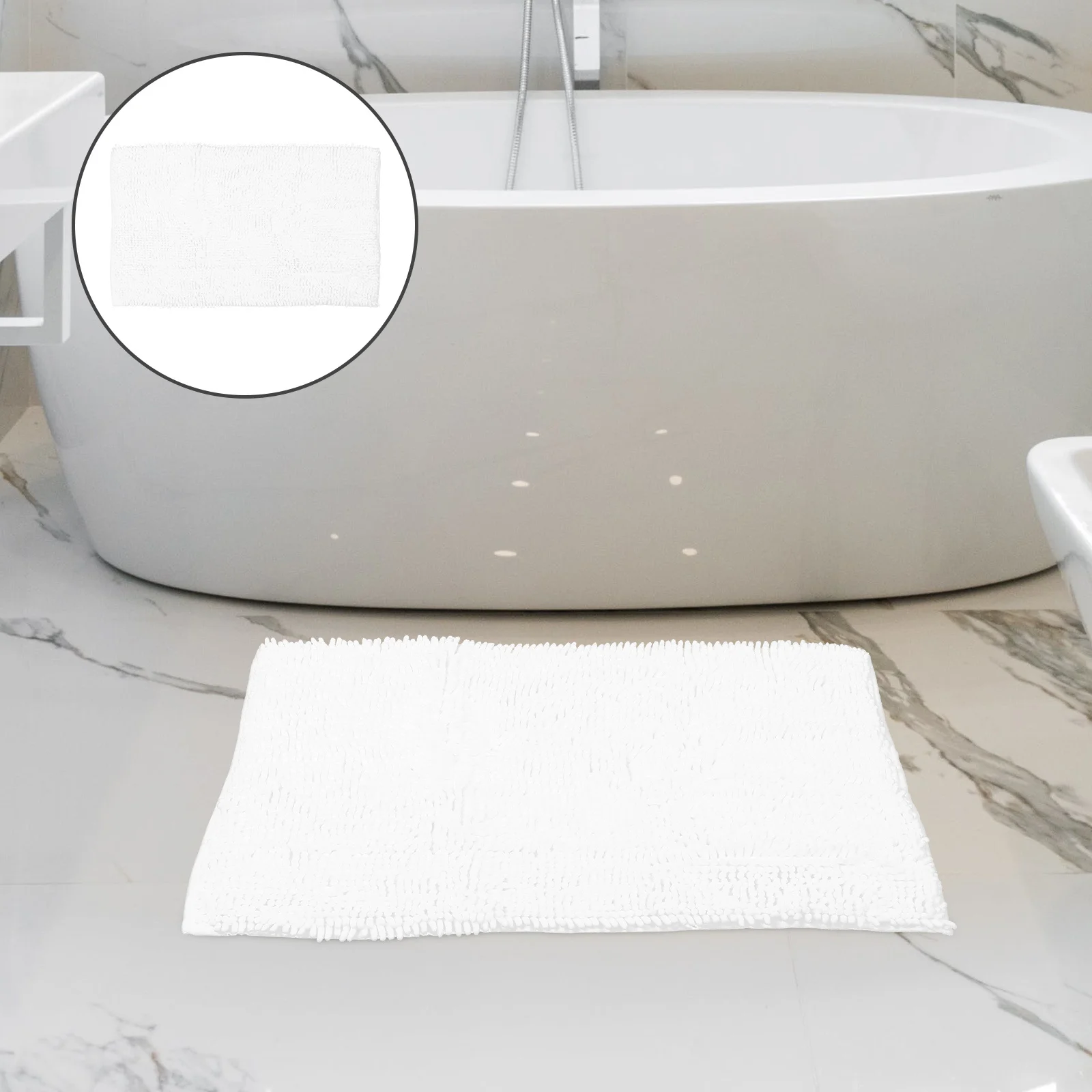 

Anti-Skid Bathroom Mat Premium Polyester Non-Slip Floor Cushion Water Absorbent Bathtub Rug For Shower Wet Floor Hotel