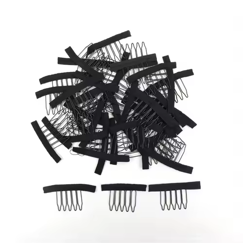 Nunify Wig Comb Clips 4 Teeth Hair Extension Clips Stainless Steel Wig Clips Combs Snap Clips With Rubber For Hair Extension - Image 2