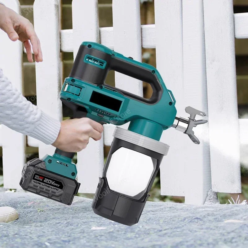 1000 ml elektrische Spritzpistole Lithium elektrische wiederaufladbare kabellose Hochdruck-Airless-Spritzgerät Farbwerkzeug