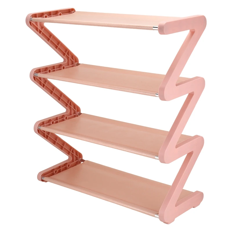 Simple Household Shoe Storage Artifact Z-Shaped Shoe Rack, Cute Shoe Rack Multi-Layer Assembly Shoe Rack