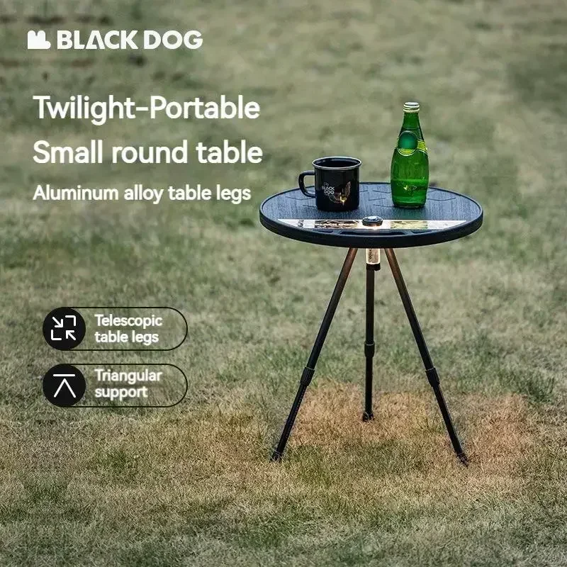 Naturehike BLACKDOG Folding Round Table Aluminum Alloy Dining Table Camping Outdoor Telescopic Picnic Portable Three-legged Hike