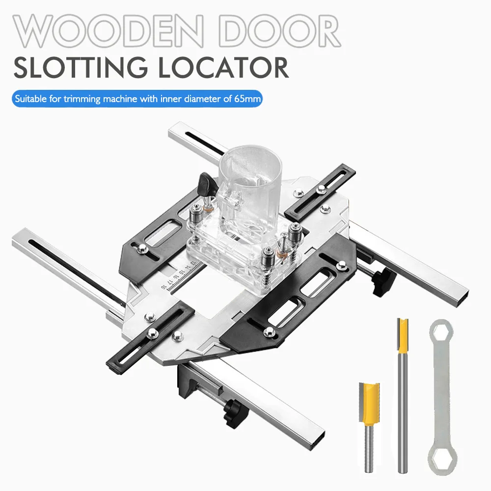 

Door Hinge Template Hole Guide Jig Woodworking Hole Opener Positioning Slot Locator Door Cabinet Jamb Router Hinge Installation