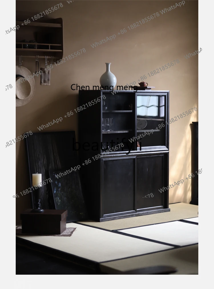 X Storage Combination Cabinet Tea Accessories Tea Storage Cabinet Mortise and Tenon Structure