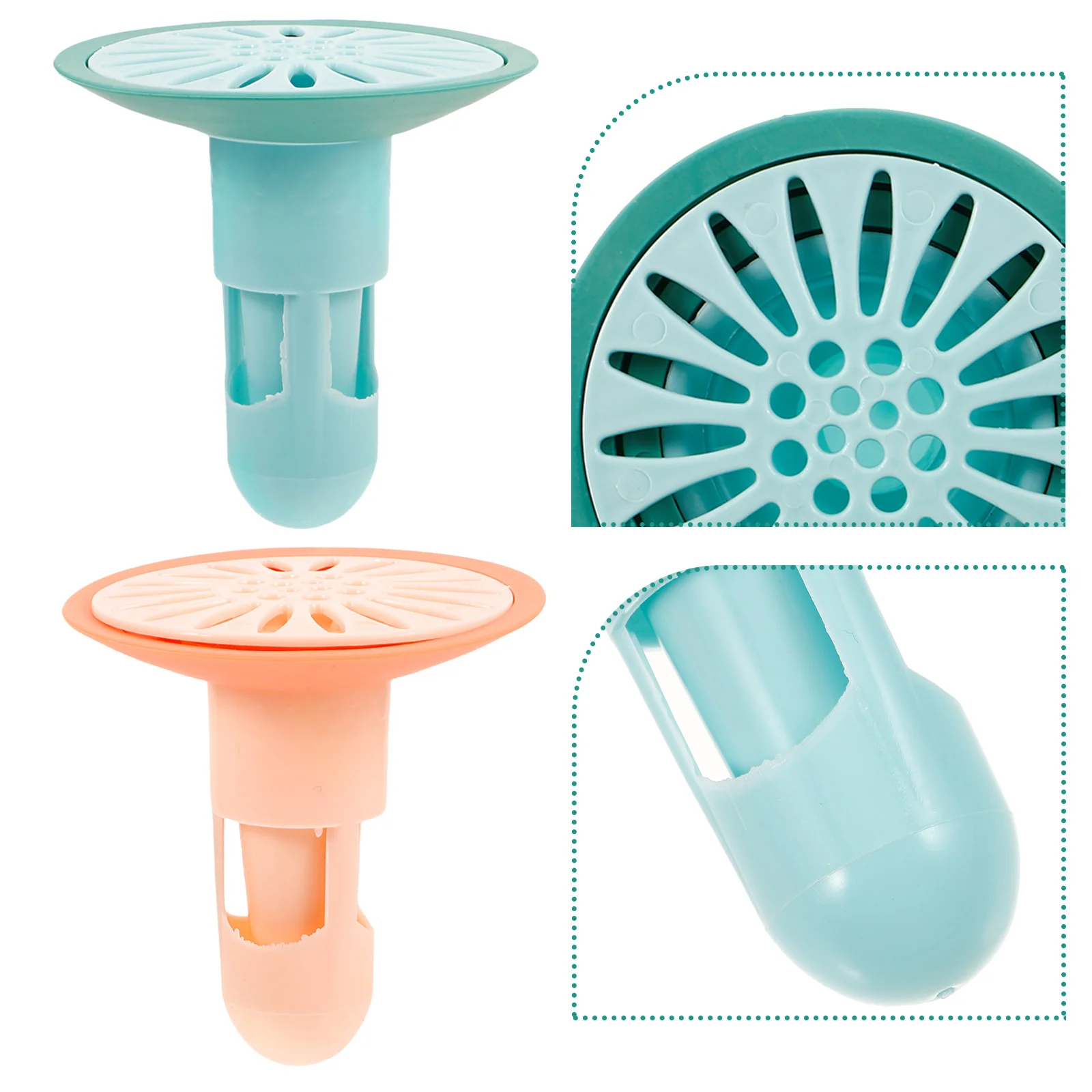 

2pcs Plastic Deodorizing Floor Drain Core Anti-Clogging Hair Catcher Cover for Bathroom Bathtub Shower Drainage Backflow