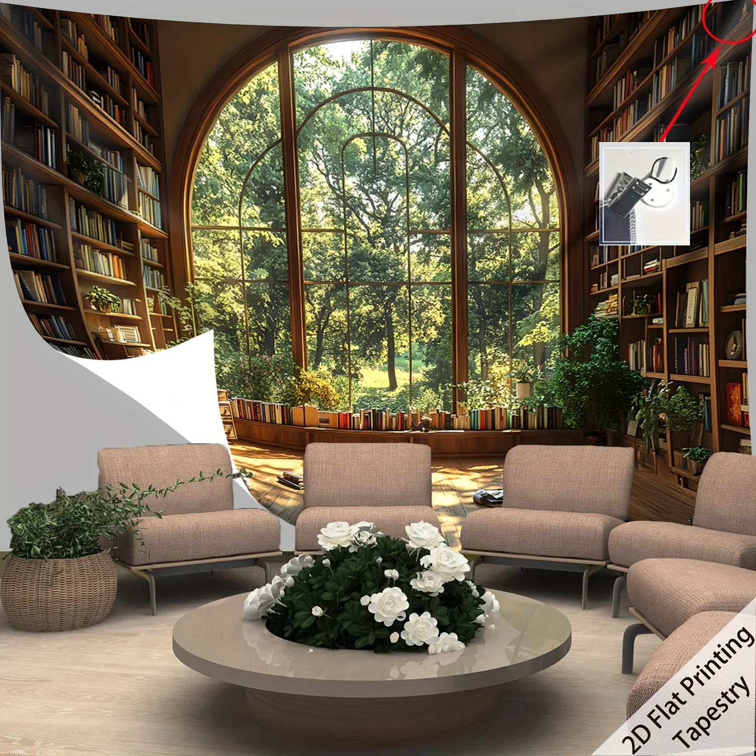 Tapestry da Parete Realistico - Home Office Library recensione e prezzo