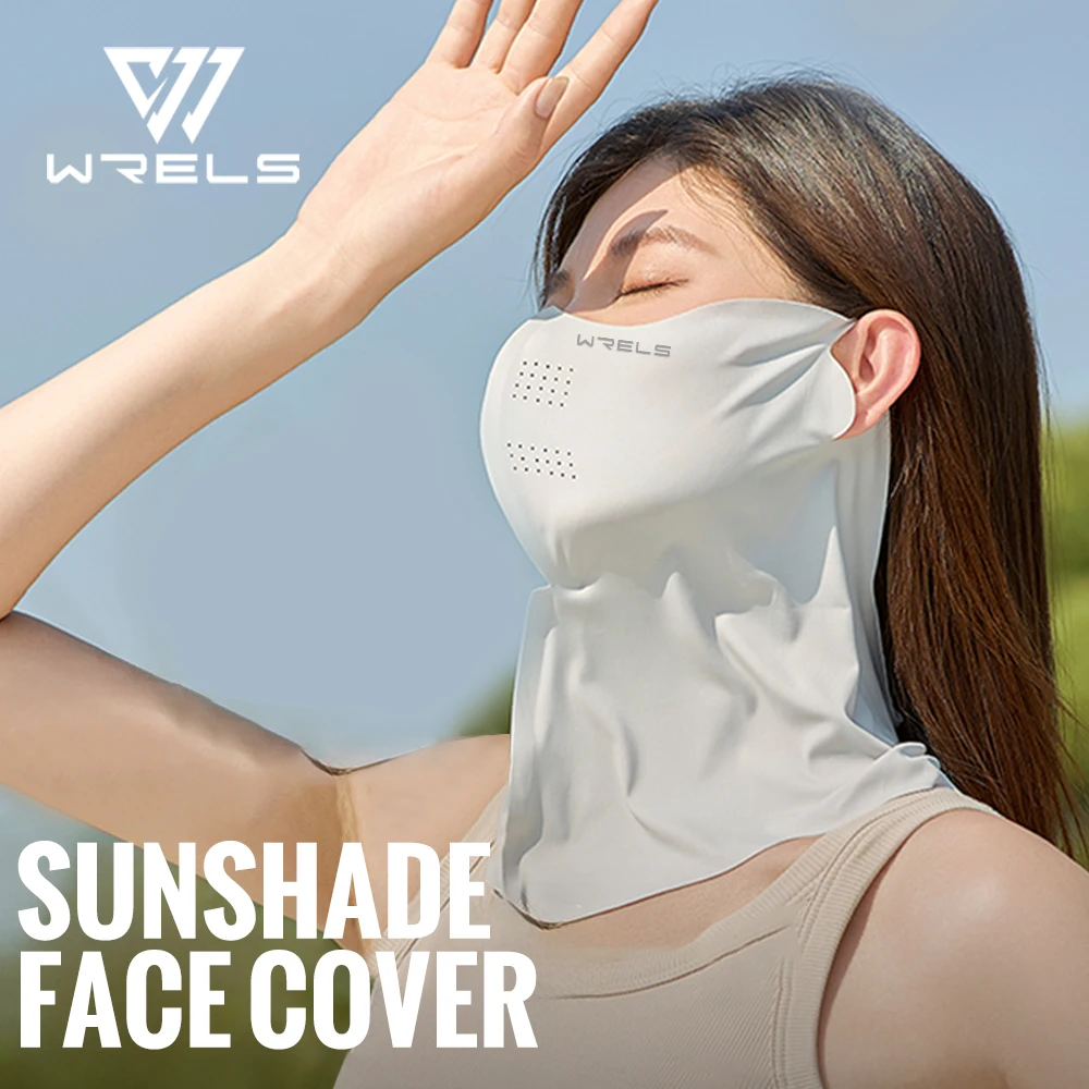 WRELS Eisseide UV-Schutzmaske für Fahrrad, atmungsaktive Ohrschlaufenmaske, kühlender Schal, Damen, Outdoor-Sport, Wandern, Gesichtsmaske
