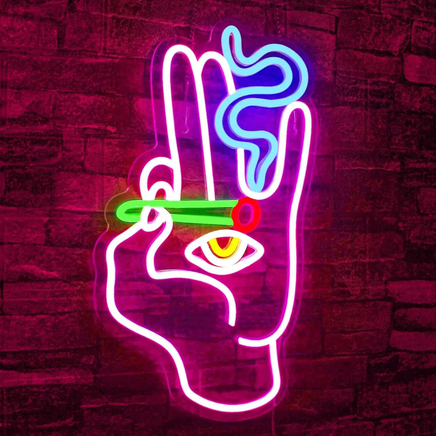 

Evil eye hand eye pink blue neon light USB powered suitable for bedroom game room home bar bar cafe party gift