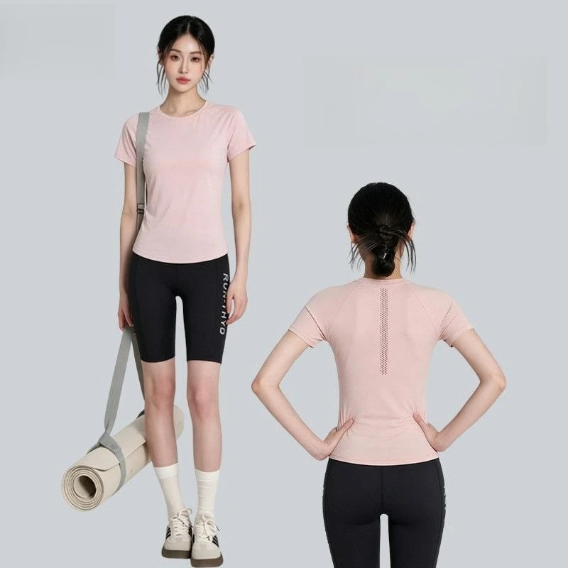 Women's Running Suits Soft Touch Crop Top Elastic Waist Compression Shorts Moisture Wicking Lightweight 2 Piece Activewear Gym