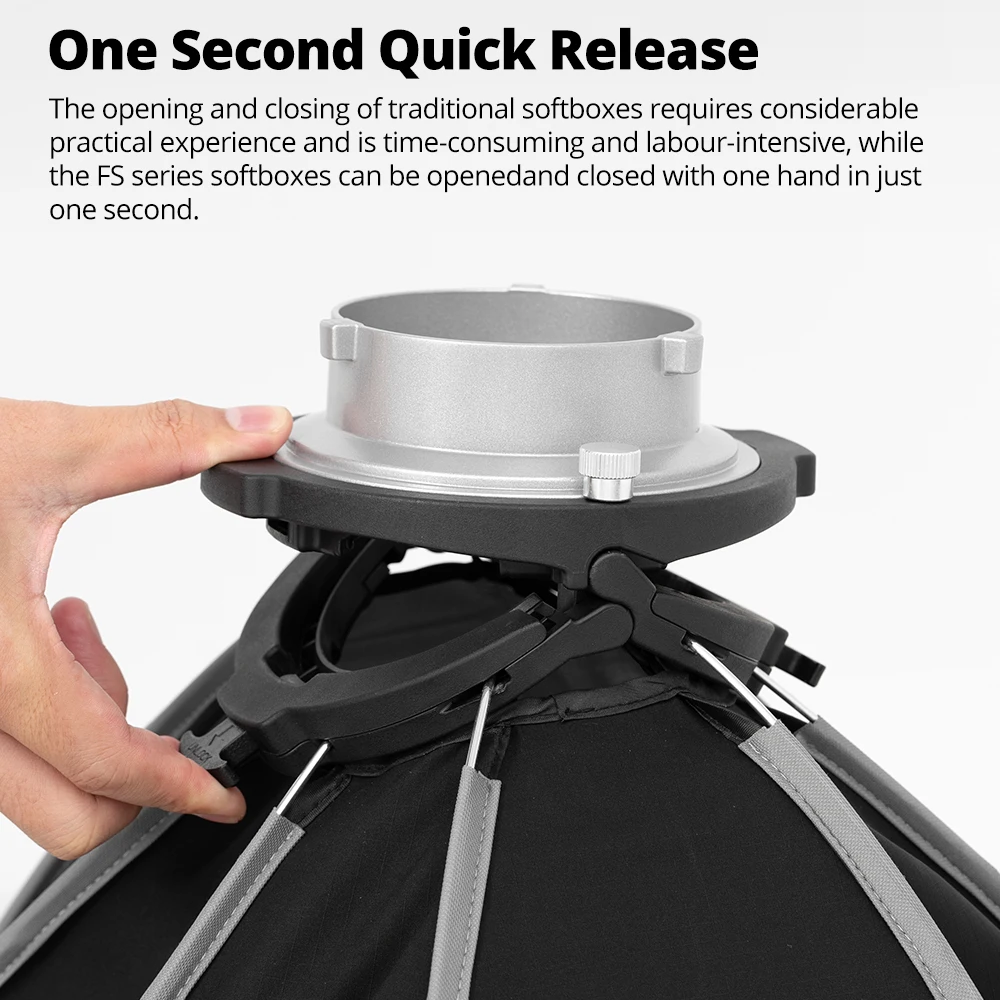 AMBITFUL FS Series FS40cm/60cm/80cm Quick-Setup OctagonSoftbox  Bowens Mount for Godox Aputure Sokani Studio LED Video Light