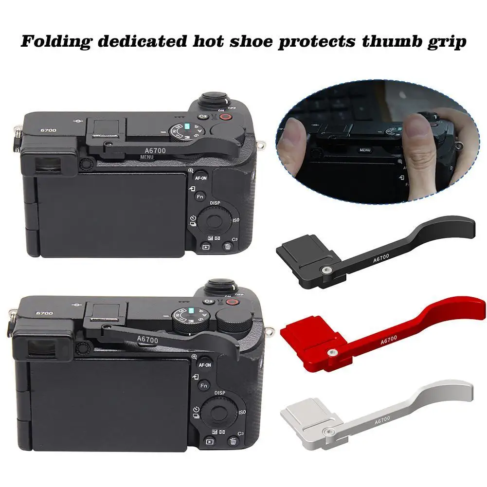 A6700 Foldable Metal Hot Shoe Protect Thumb Up Hand Grip Cover For Sony 6700 ILCE-6700 A6700 Camera Accessories 