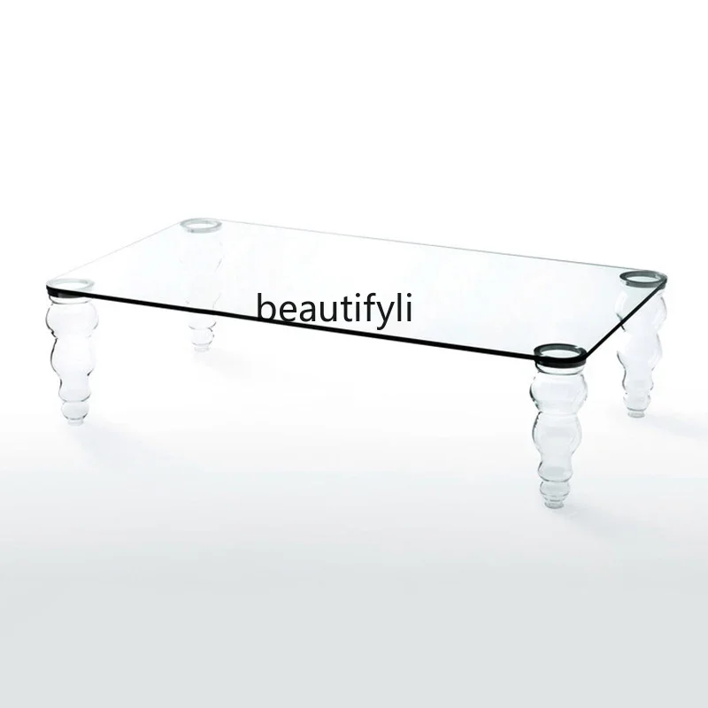 

C Personalized Transparent Coffee Table Transparent Acrylic Roman Column High Leg Tea Table Small Space Living Room Coffee Table