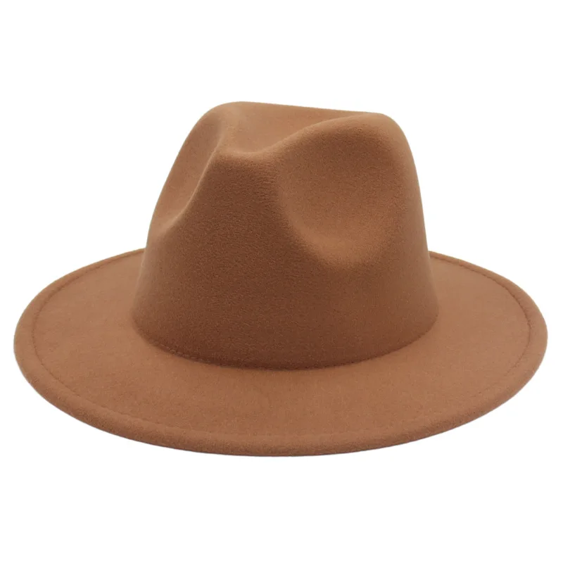 Cappelli Fedora da donna classici autunno inverno cappello da gentiluomo in feltro Jazz per uomo cappello da donna a tesa larga piatto da chiesa