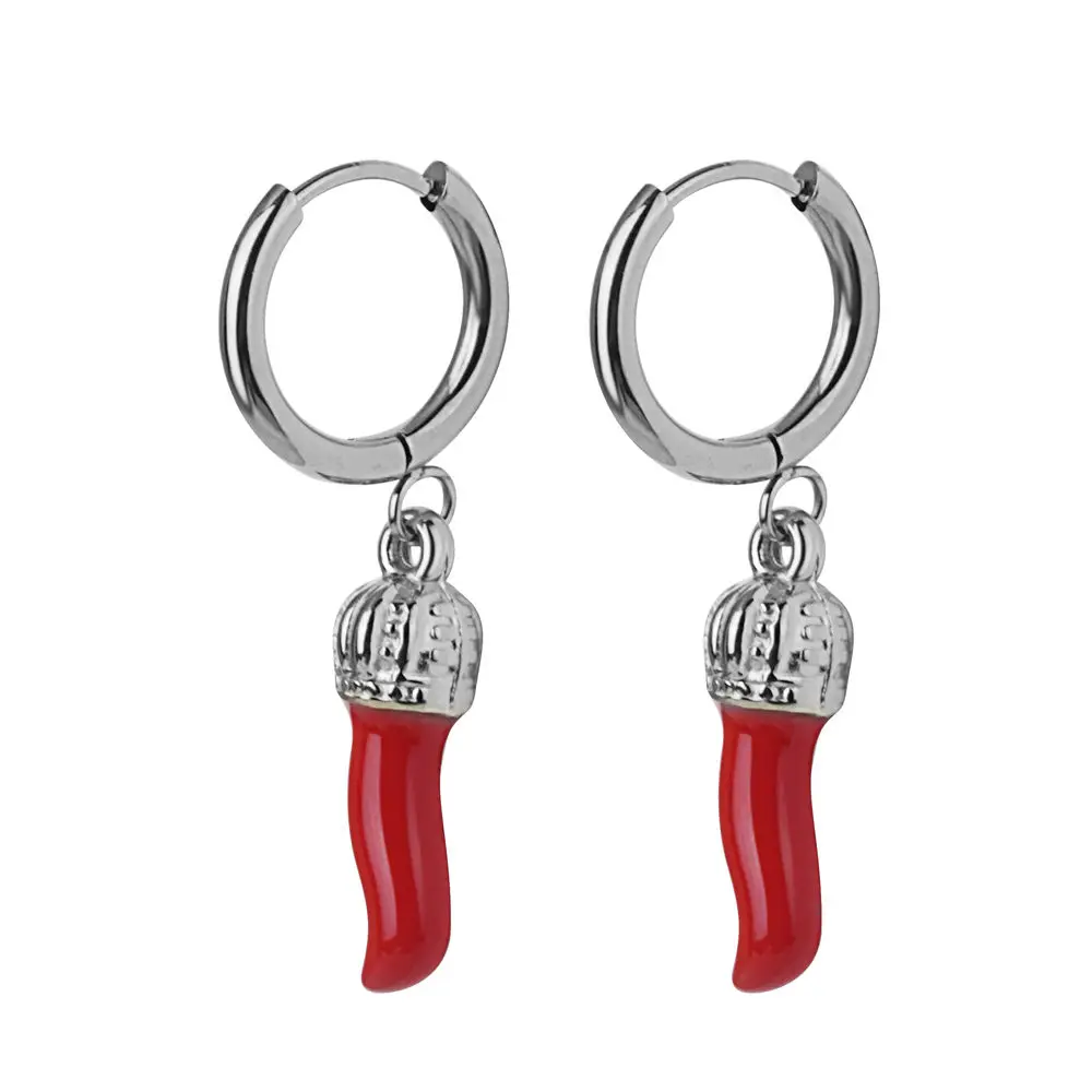New Arrivals Stainless Steel Minimalism Fashion Geometry Chili Pepper Hoop Earrings Jewelry Gift For Women