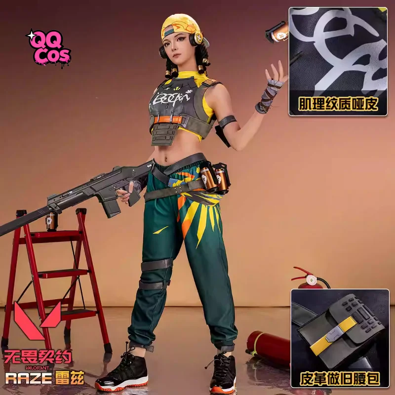 

Cosplay Series: VALORANT Raze Tayane Alves Cosplay Costume Duelist Outfit Halloween Costume QQcos