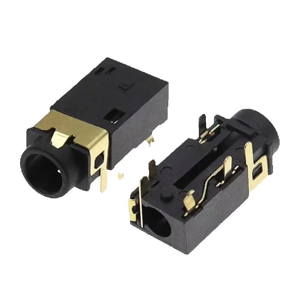 PJ-342 3.5mm Headphone jack PJ-242 6Pin Audio Socket Sinking Plate DIP Gold Plated Connector