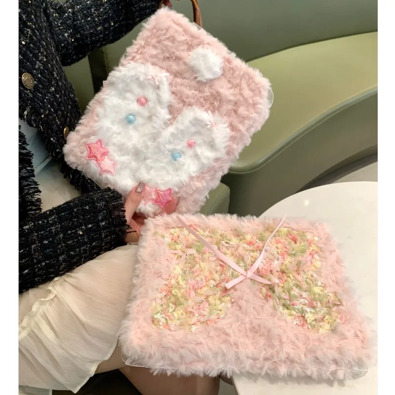 

Для iPad Air 11 iPad 10-го поколения 11 A16 9-го поколения iPadPro11 4 5 6 10,9 12,9 13 дюймов M4M2 M3 Плюшевый чехол ручной работы с милым кроликом