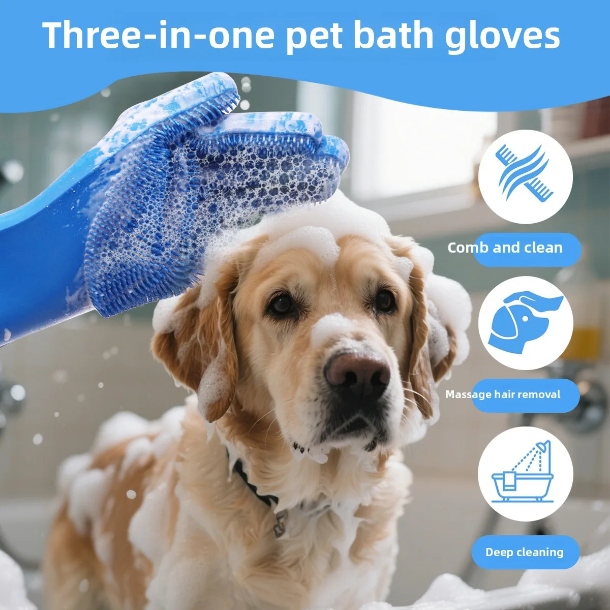 

Anti-Scratch Pet Bath Gloves - Massage, Clean & Protect! Soft Silicone, Deep Clean. Ideal for Cats & Dogs.