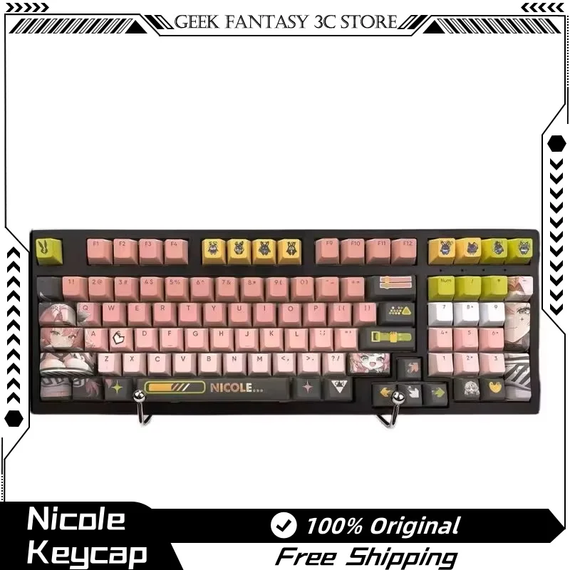 

New Zenless Zone Zero Nicole Keycap 133keys Mechanical Keyboard Pbt Material Hot Sublimation Animation Peripheral Anime Key Caps