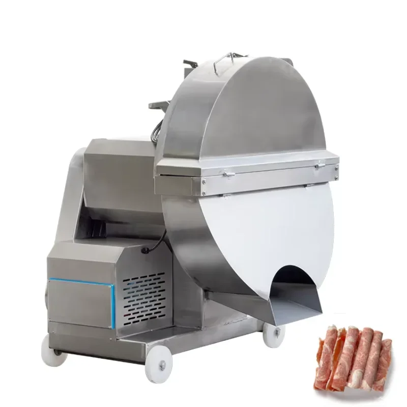 Fully Automatic Frozen Meat Planer, Disc Type Frozen Meat Slicer, Hot Pot Meat Roll Planer, Cutting Beef and Lamb Rolls