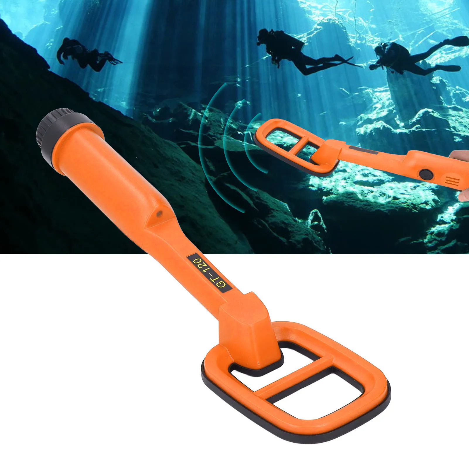 Underwater Metal Detector Portable Handheld Underwater Metal Scanner IP68 Water Proof Sound Vibration Reminder for Lake Seabed