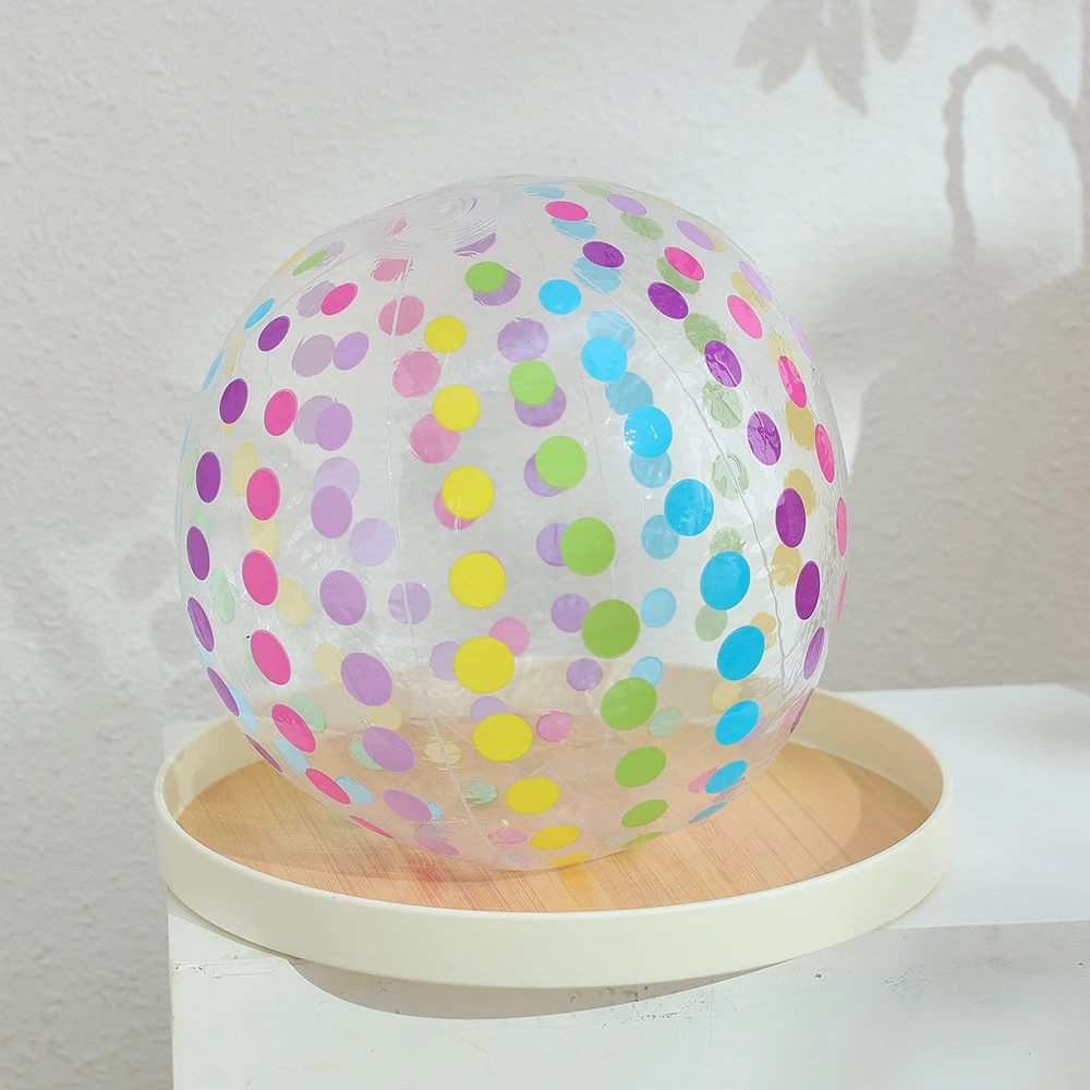 1pcs 16 inch pink inflatable dot beach ball, water game, summer pool, birthday party decoration view 4