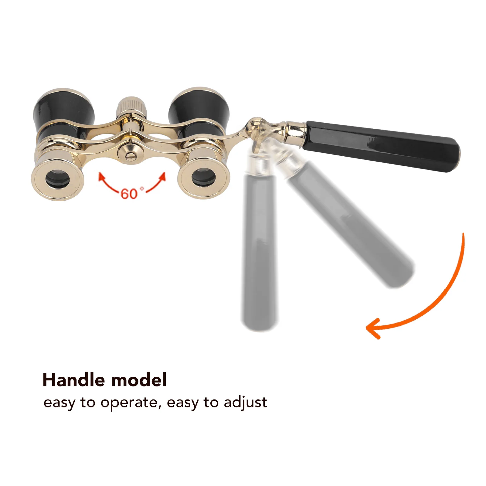 Opera-bril Verrekijker met handvat 3X25 Metalen draagbare theaterbril Duurzaam voor het bekijken van drama Toneelspel Kunstprestaties