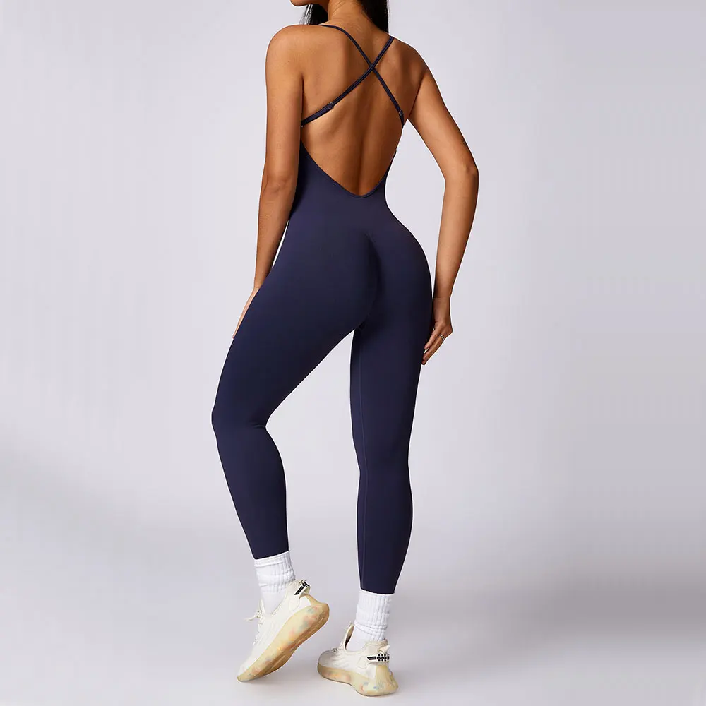 Seamless Gym Romper Backless Set Fitness Workout Clothes Bodysuit Siamese Sportswear Women Jumpsuit One-piece Playsuit Yoga Suit