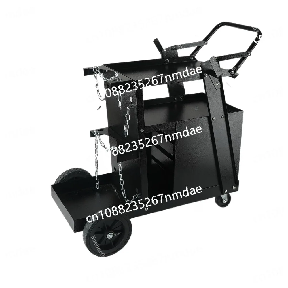 Tank Storage Safety Chains 2-Tier 4 Drawers Welding Cart, Welder Cart with 265LBS Static Weight Capacity 360° Swivel Wheels