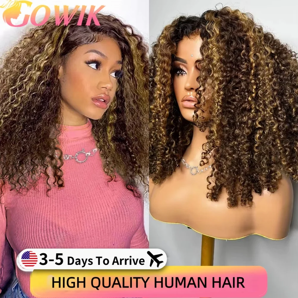 

Highlight Glueless Curly Bob Wig Human Hair Ready To Wear 5x5 HD Transparen Lace Frontal Human Hair Wig Colored For Black Women
