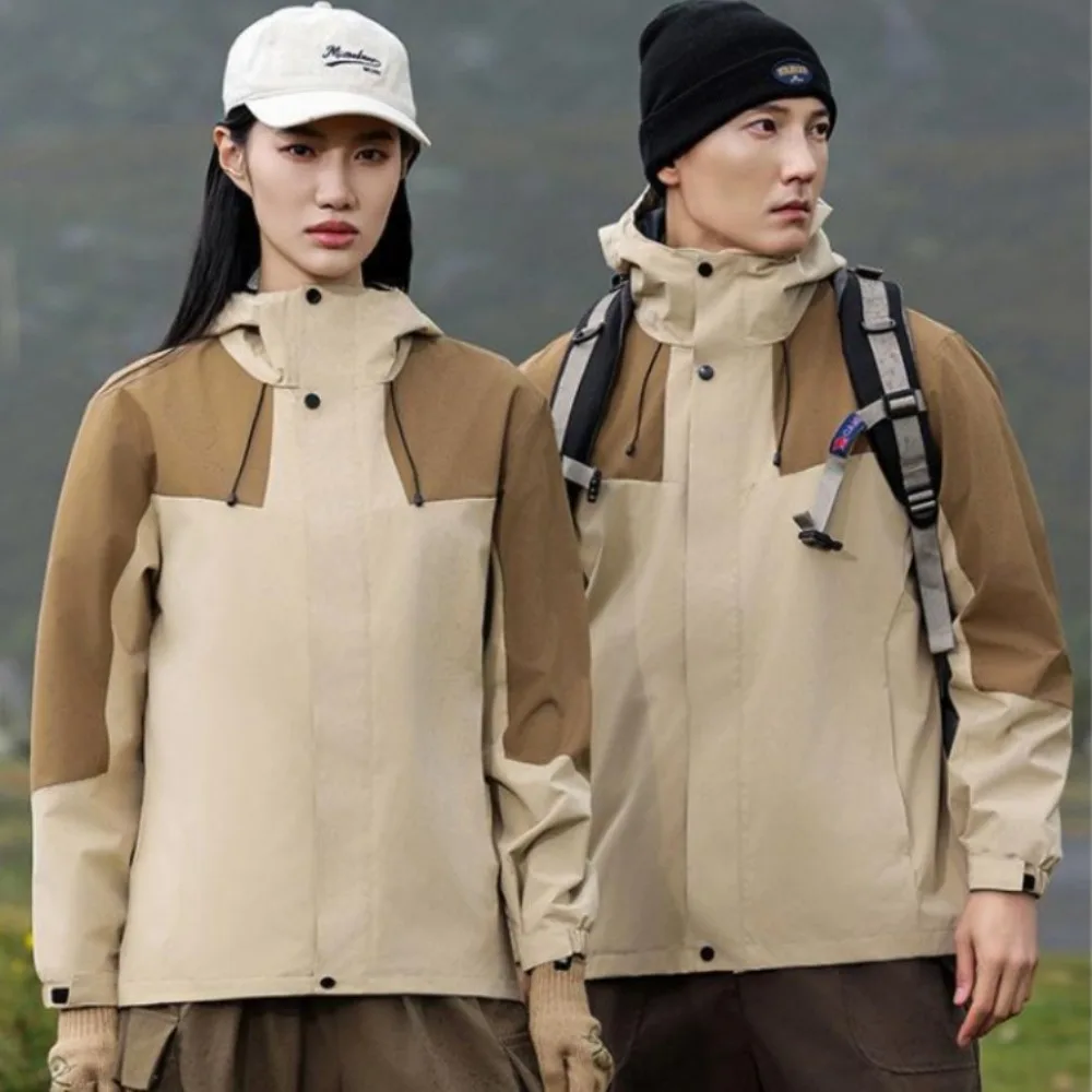 

Утолщенная куртка «три в одном» на открытом воздухе, ветрозащитный водонепроницаемый походный костюм для пары, уличный мужской и женский костюм