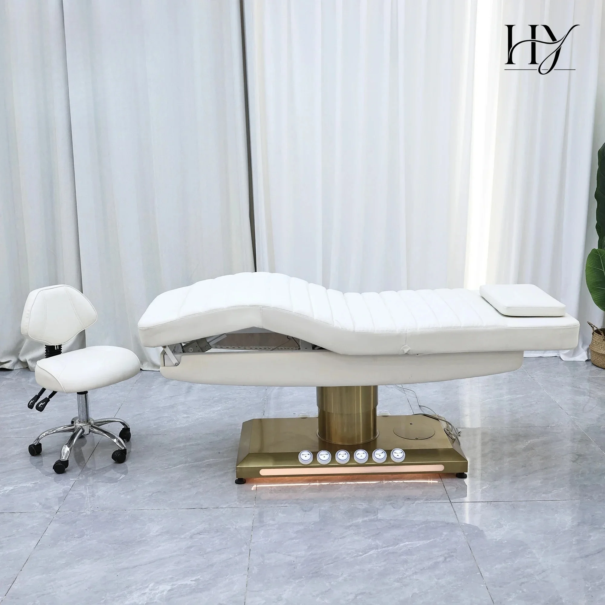 3 Motor Electric Reclining Beauty Bed Professional Adjustable Facial Massage Table for Commercial Spa Salon
