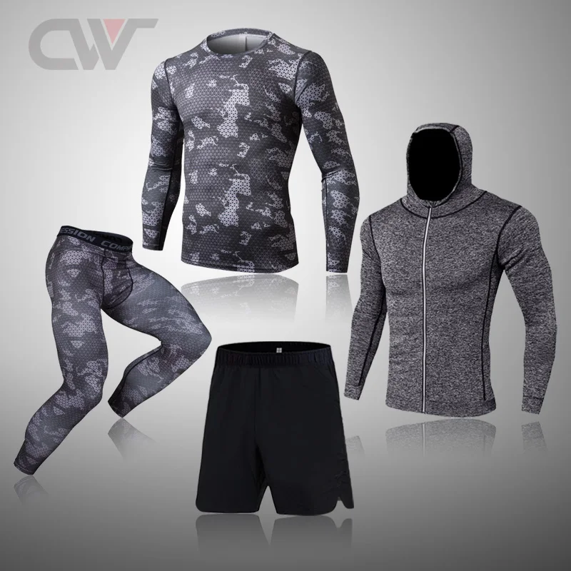 Men's Sportswear Rashgard Sport Thermal Underwear Men Compression Pants Gym Running Men Fitness Leggings Clothes Tight Suit