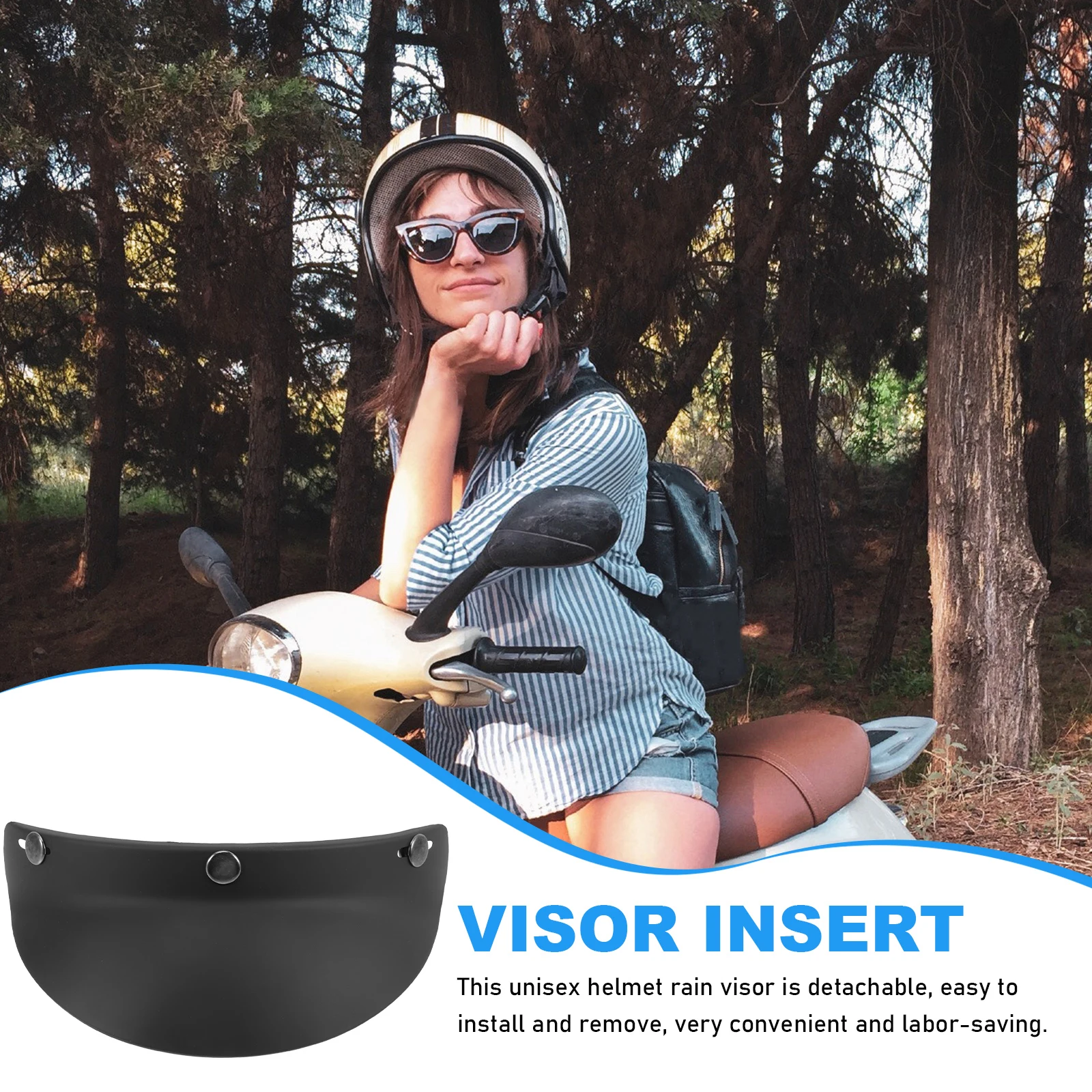 

Retro Visor Vintage Style Detachable Sun Rain Visor for Motorcycle Bicycle Outdoor Activities Uv Protection Universal Fit