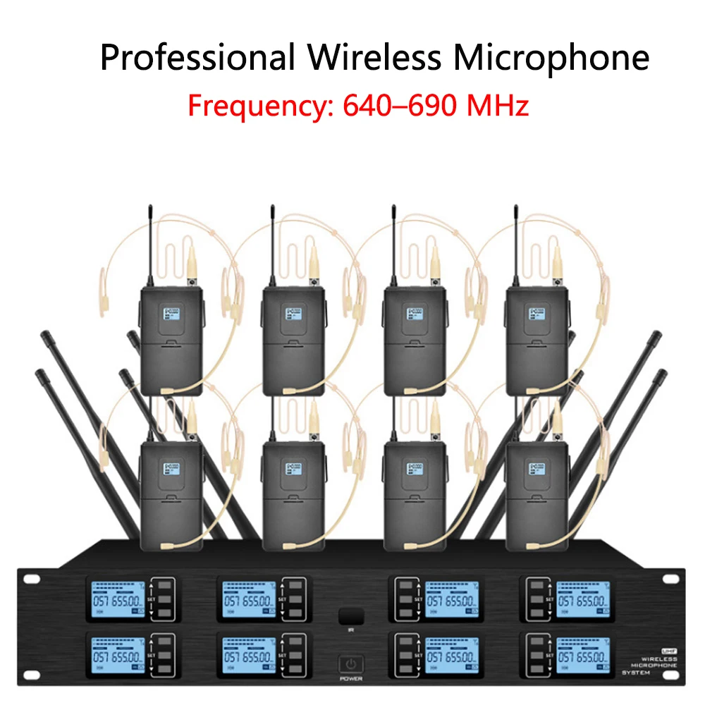 Professional UHF Wireless Microphone Head-Mounted Condenser Microphone Suitable for Church Stage Performance Microphone