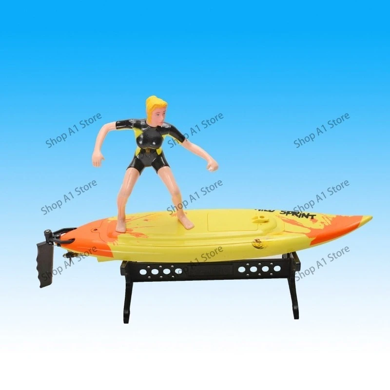 Simulated Surfboard with Surfer RC Model Remote-Controlled Surfboard with Mini Figure Includes Servo Accessories
