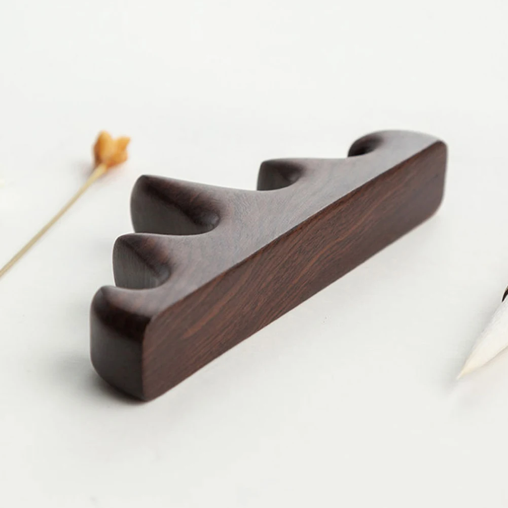 

2Pcs Wooden Writing Brush Holder Mountain Style Brush Pen Rest for Calligraphy Painting Pens Storage Study Office Desk Decor