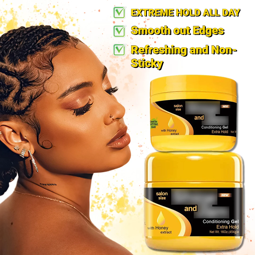 Brilho e geléia para braiders extra hold brilhando e condicionado gel de cabelo estilo excelente para trança torcendo bordas lisas