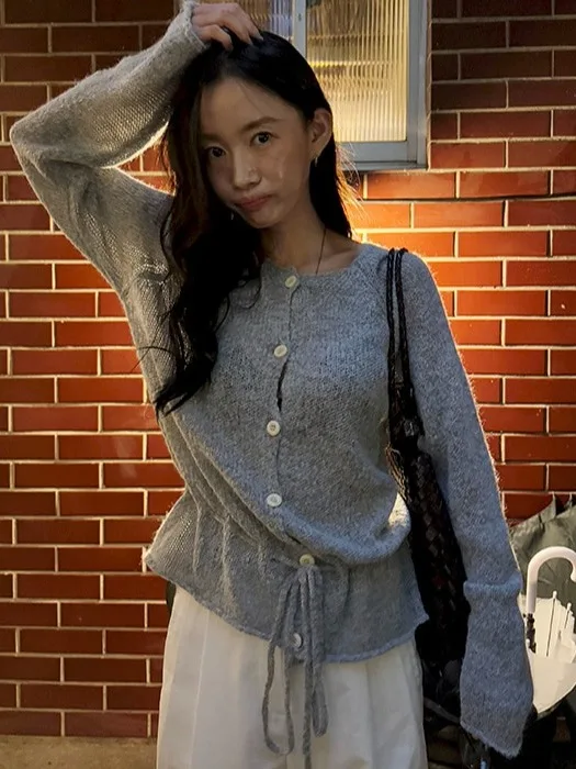 Suéter coreano Sle con botones para mujer, abrigo, nuevo modelo de otoño, ropa de punto con diseño que se pega a la cintura