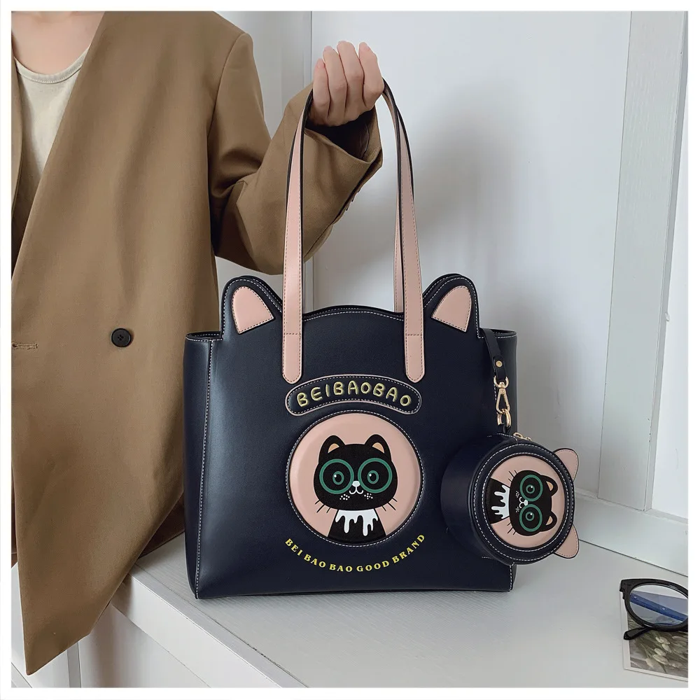 

Adorable Cat Print Tote Bag for Women - Spacious Shoulder Bag, Cute Kitty Design, Lightweight Shopping Bag, Trendy Street Style