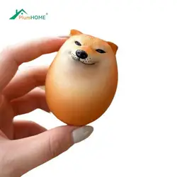 Creative Shiba Inu Realistic Egg Shape PVC Desk Decor Dog & Egg Union Decorations for Home Offices Fun Christmas Gifts