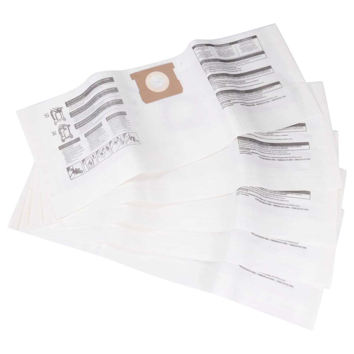 5-pack vervangende nat-/droogzuigerzakken stofzakken voor Shop-Vac Ridgid 5-8 gallon vacuüm 9066100 90661 906-61